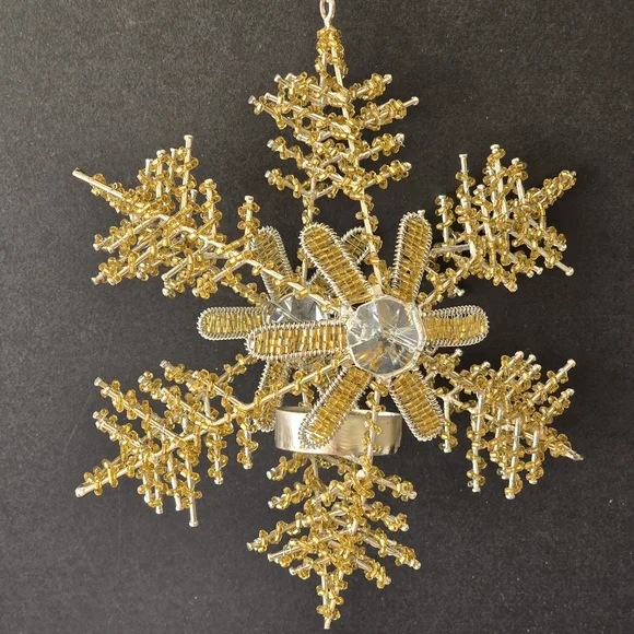 Gold Snowflake Ornament - Picture 2 of 9